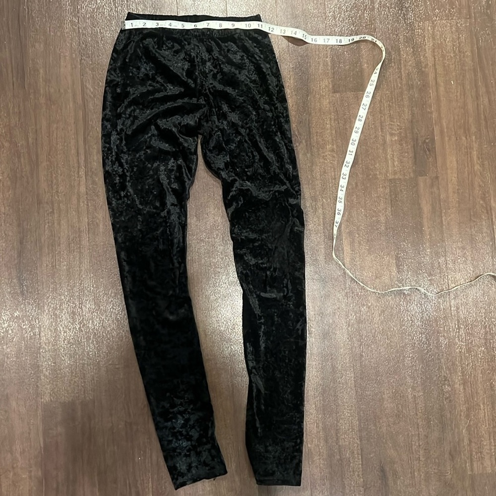 SOLD H&M Crushed Black Velvet Leggings